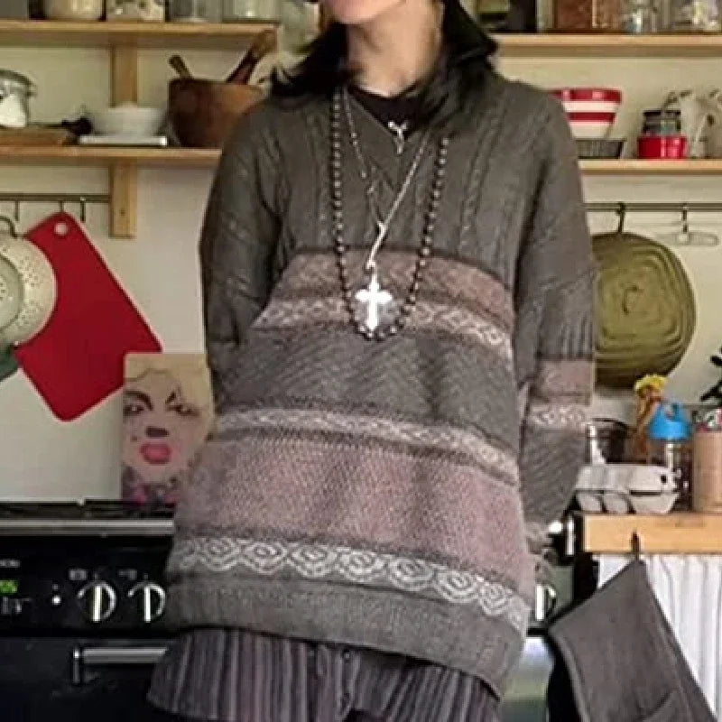 2000s Vintage  Striped  Y2K Preppy Style Sweater