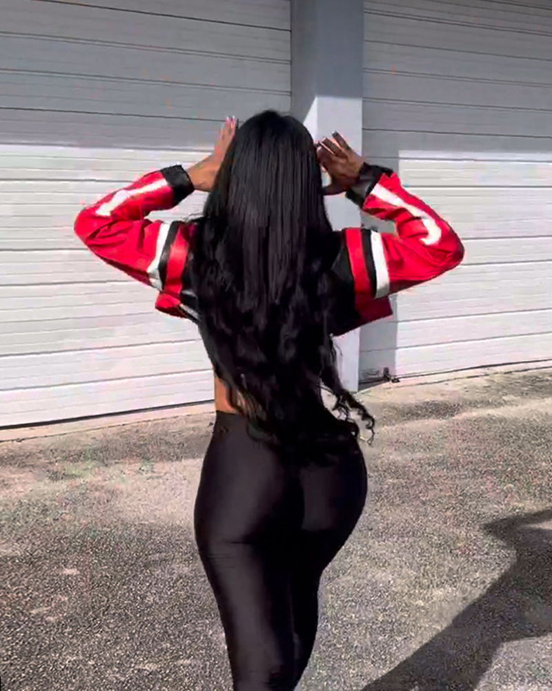 Cropped Red Leather Jacket
