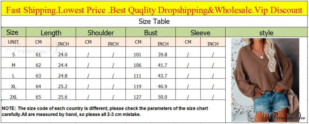 Autumn Knit V-Neck Long Lantern Sleeve Casual Sweater