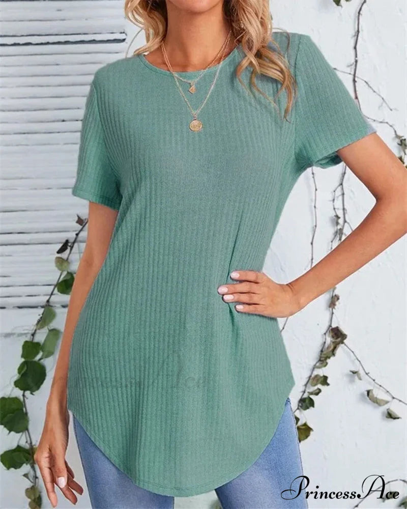 Color Casual Solid - T-Shirt Back Single-Breasted