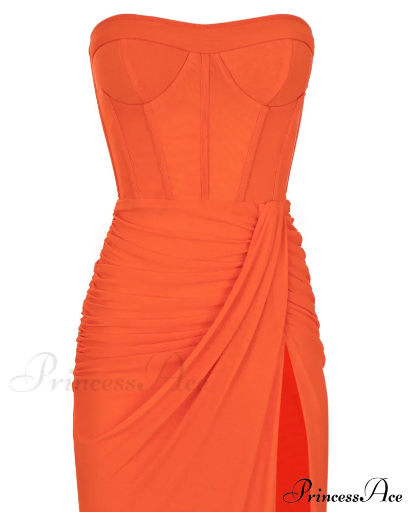 Coral Blazing Stylish Off-The-Shoulder Maxi Dress