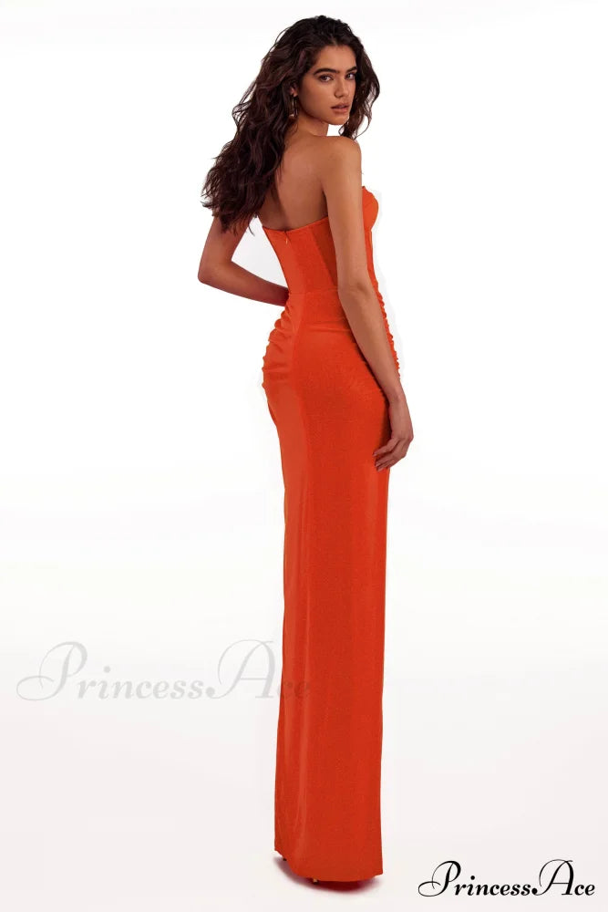 Coral Blazing Stylish Off-The-Shoulder Maxi Dress