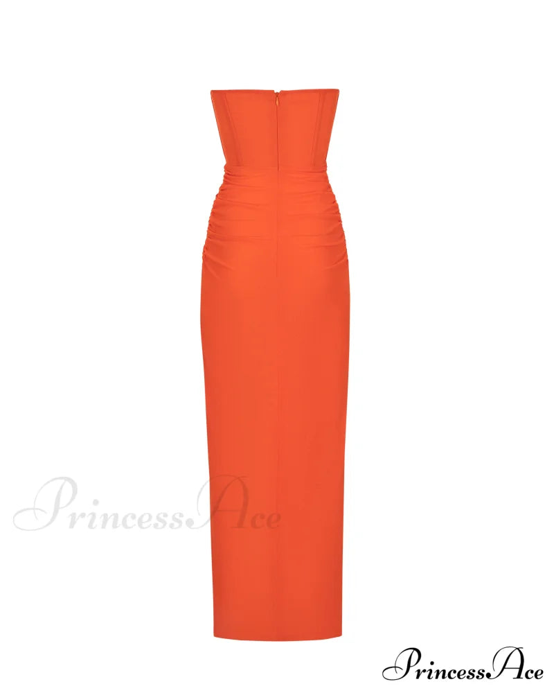 Coral Blazing Stylish Off-The-Shoulder Maxi Dress