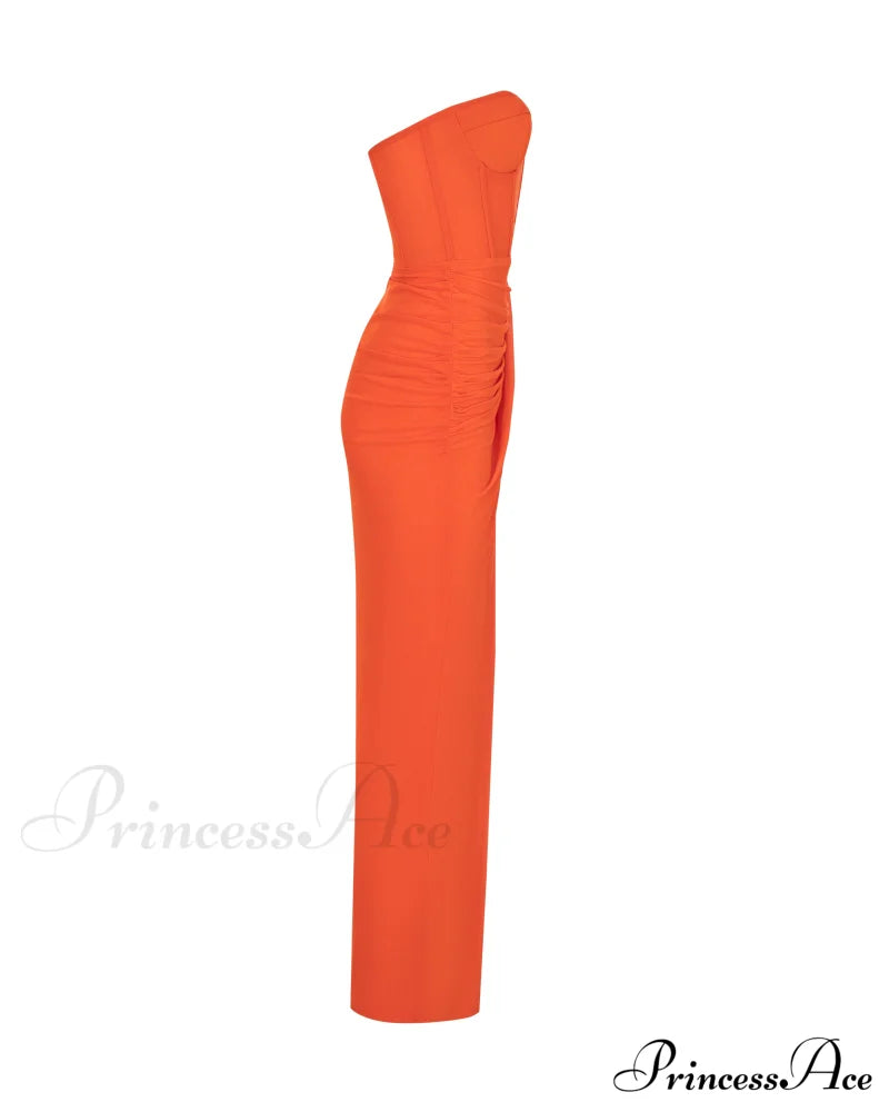 Coral Blazing Stylish Off-The-Shoulder Maxi Dress