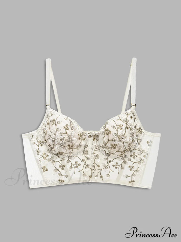Floral Mesh Lace Trendy Crop Corset Top