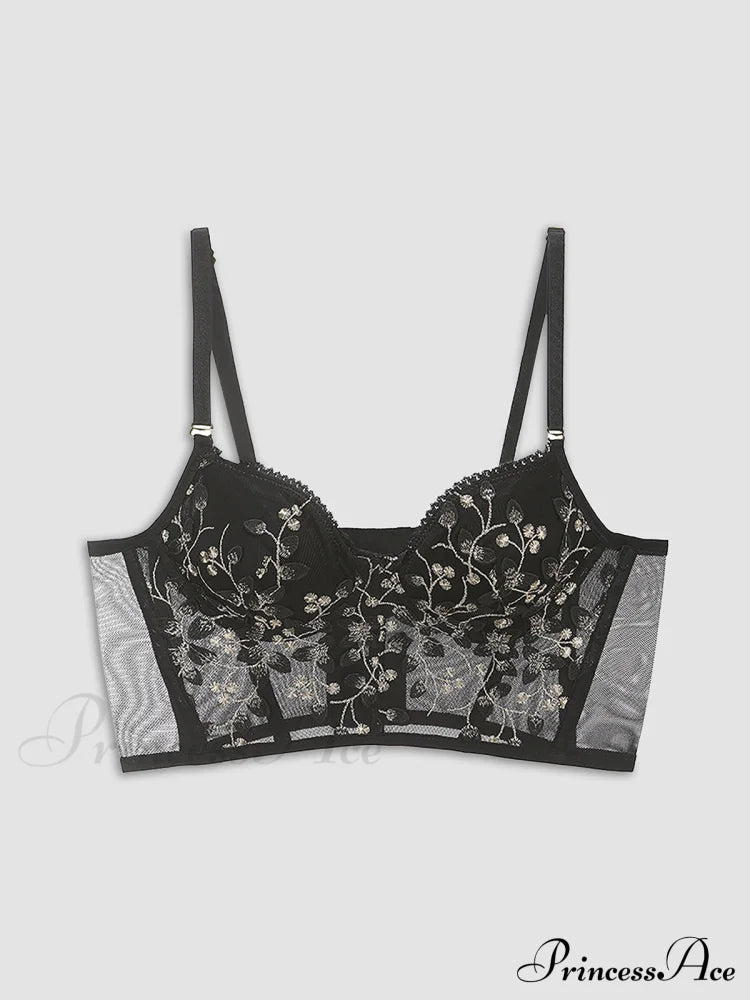 Floral Mesh Lace Trendy Crop Corset Top