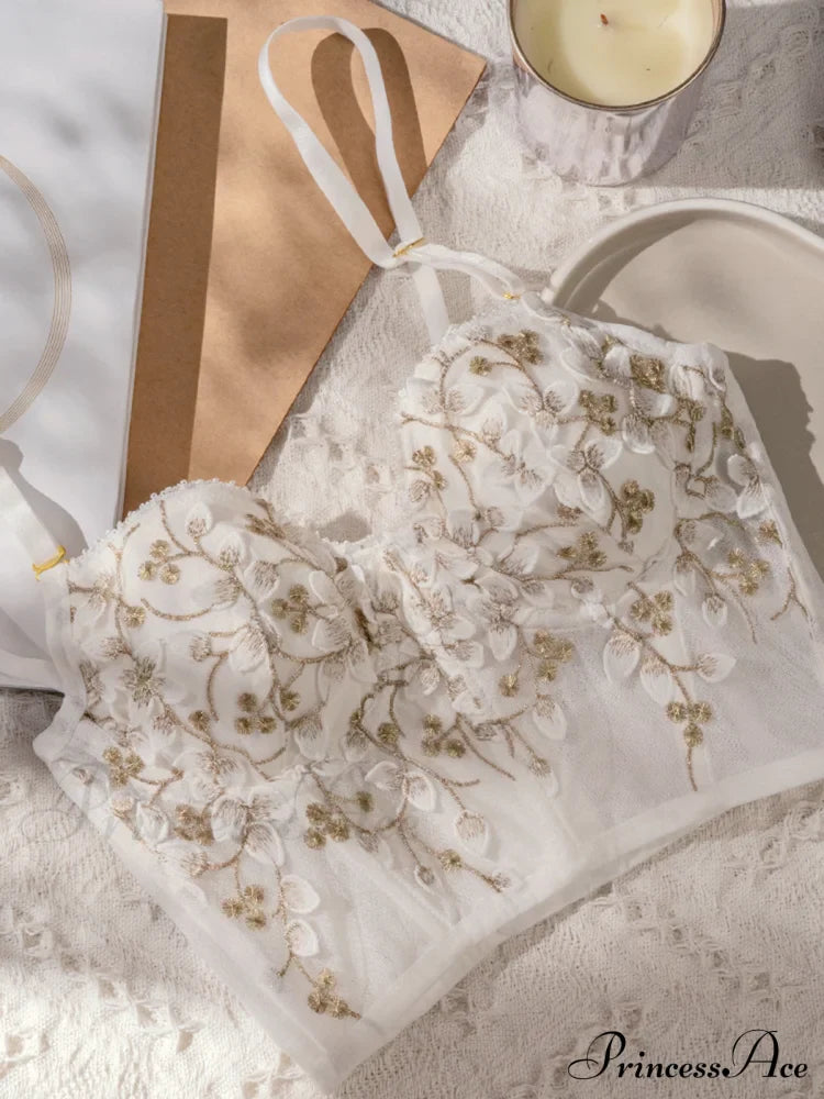 Floral Mesh Lace Trendy Crop Corset Top