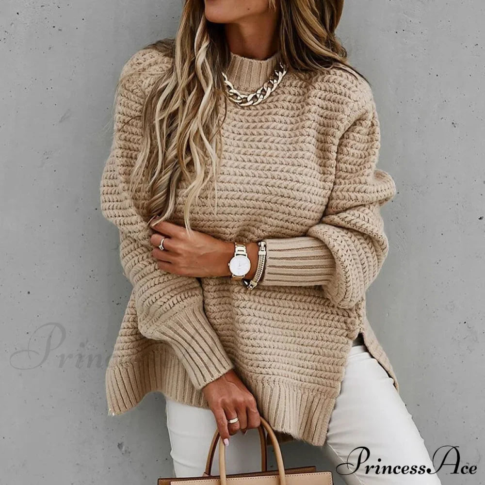 Knitted Casual O Neck Long Sleeve Fashion Sweater
