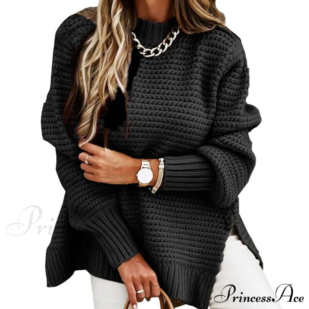 Knitted Casual O Neck Long Sleeve Fashion Sweater