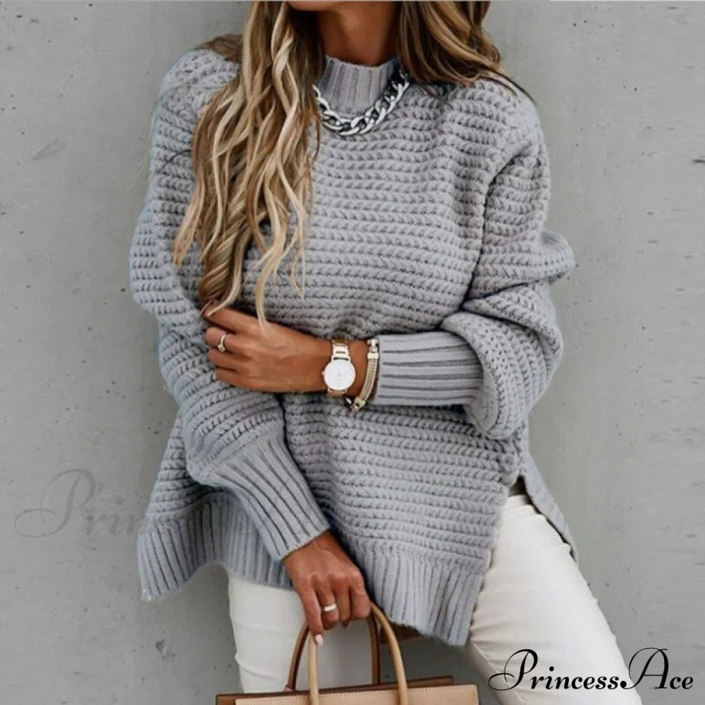 Knitted Casual O Neck Long Sleeve Fashion Sweater