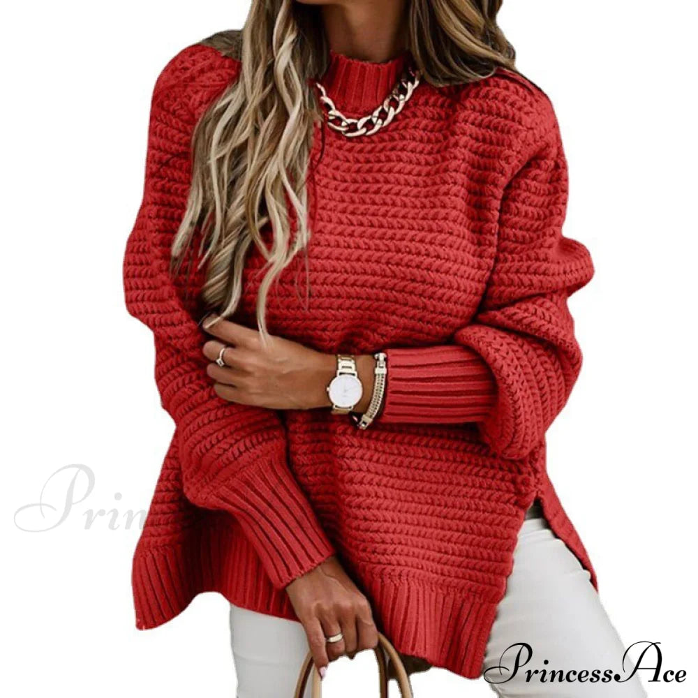 Knitted Casual O Neck Long Sleeve Fashion Sweater
