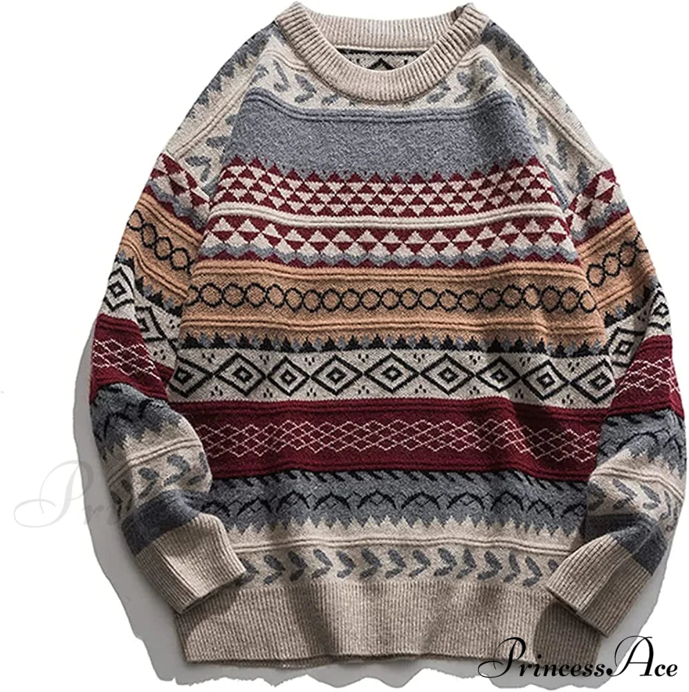 Ladies Autumn/Winter Retro Striped Sweater
