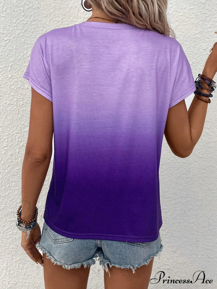 Ombre Batwing Sleeve Tee