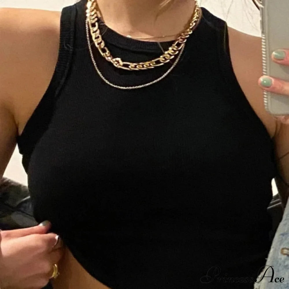 Vest Off Shoulder Knitted Candy Colors Crop Tops