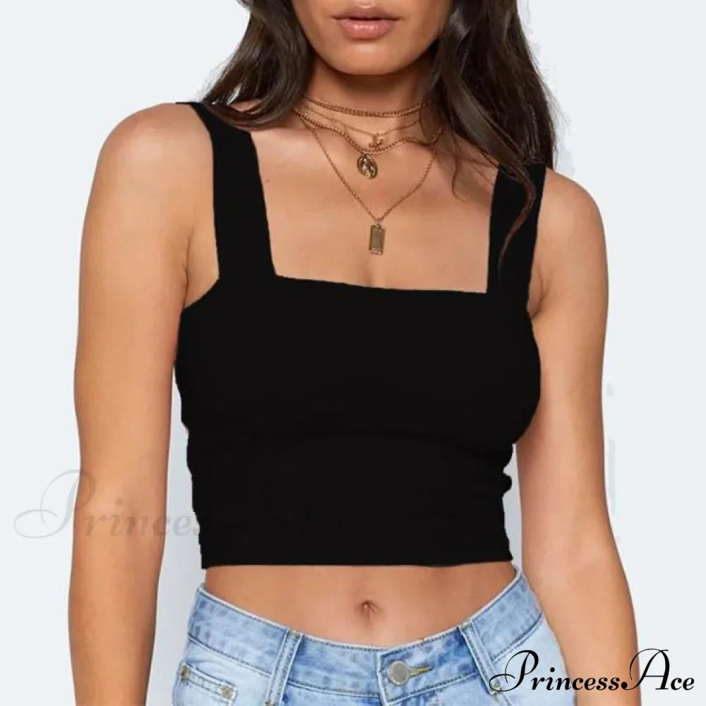 Vest Off Shoulder Knitted Candy Colors Crop Tops