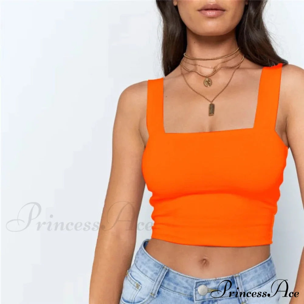 Vest Off Shoulder Knitted Candy Colors Crop Tops