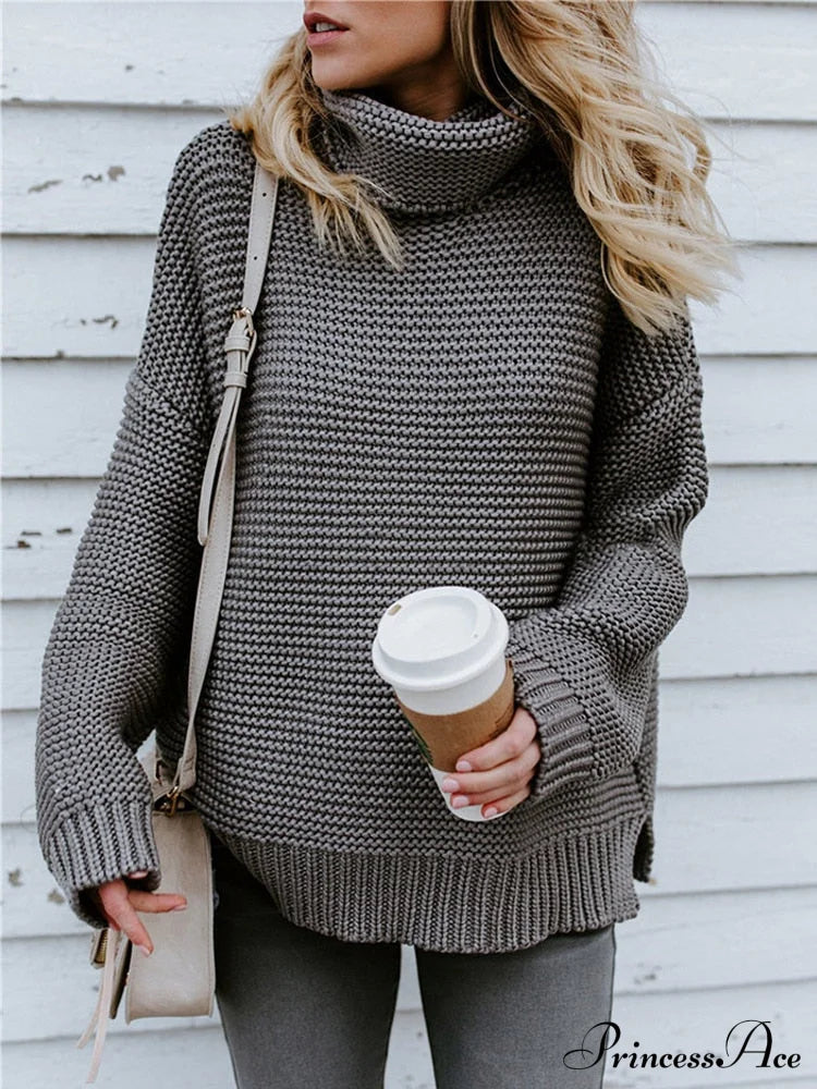 Warm Knitted Oversized Turtleneck Sweater