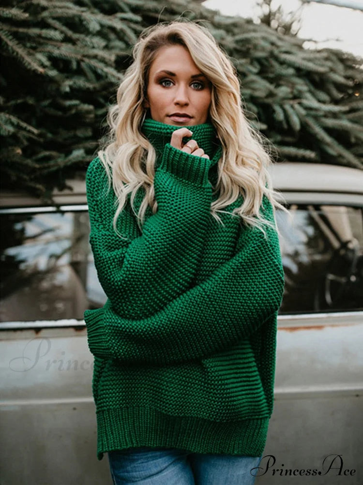 Warm Knitted Oversized Turtleneck Sweater