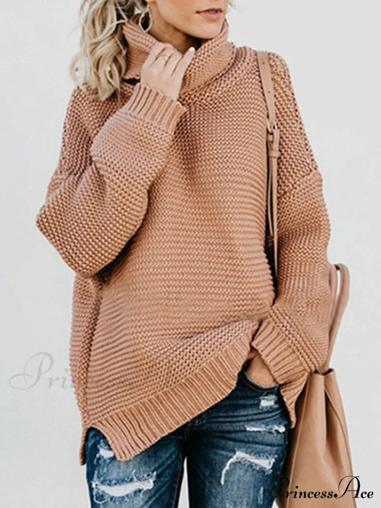 Warm Knitted Oversized Turtleneck Sweater