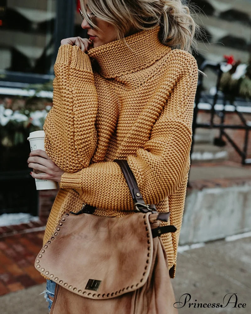 Warm Knitted Oversized Turtleneck Sweater