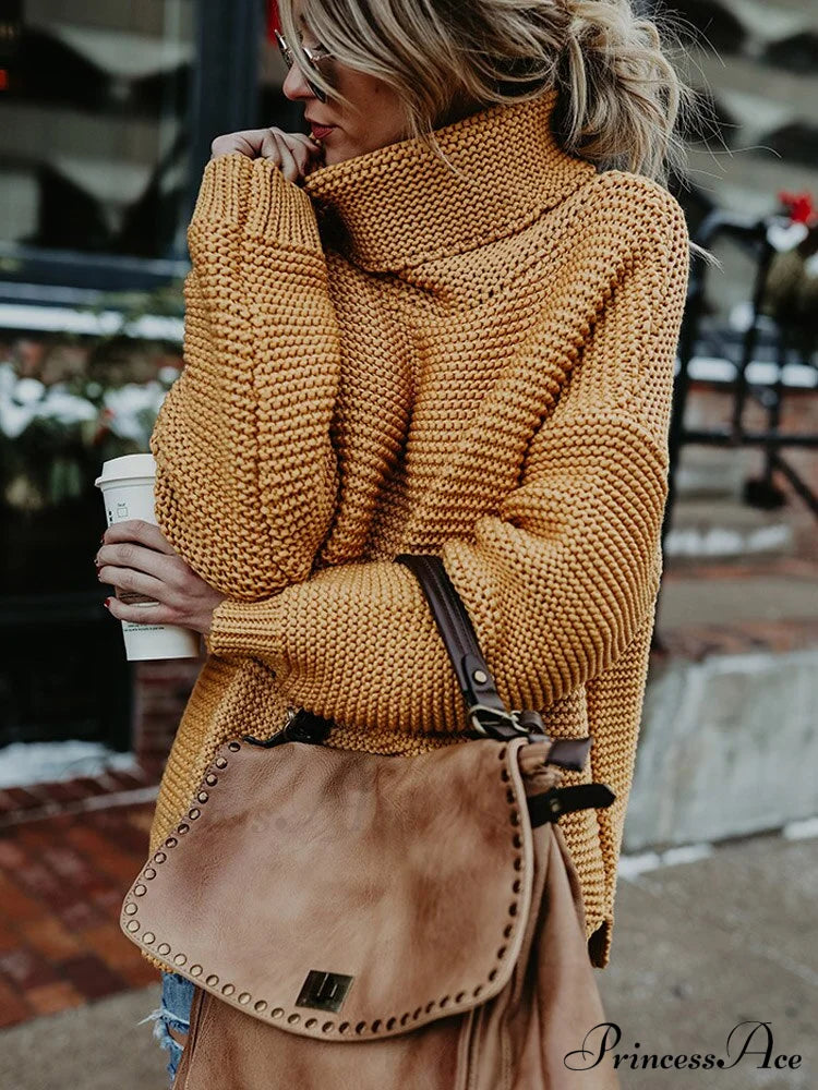 Warm Knitted Oversized Turtleneck Sweater