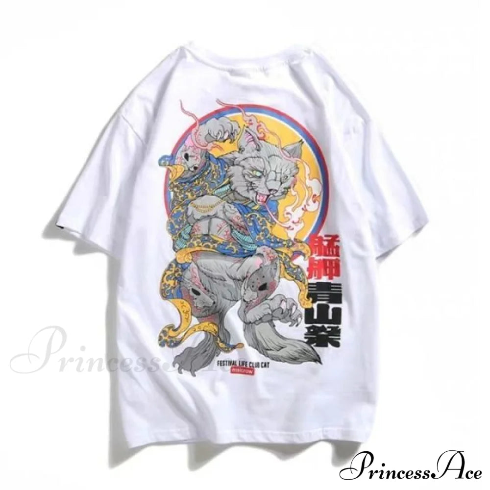 White Cartoon Female Kawaii Tops Tee