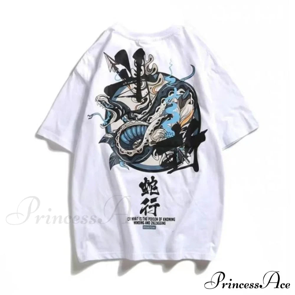 White Cartoon Female Kawaii Tops Tee