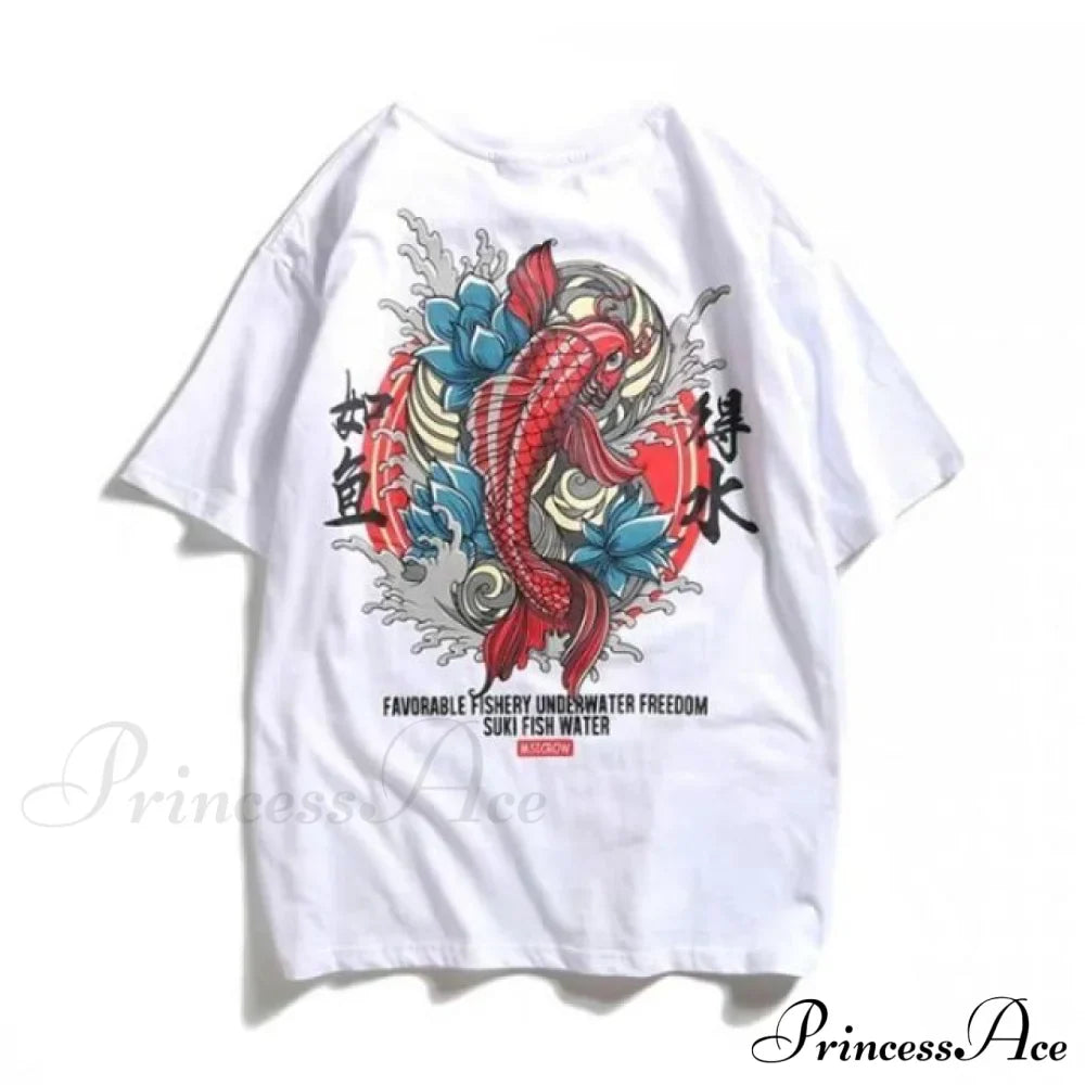 White Cartoon Female Kawaii Tops Tee