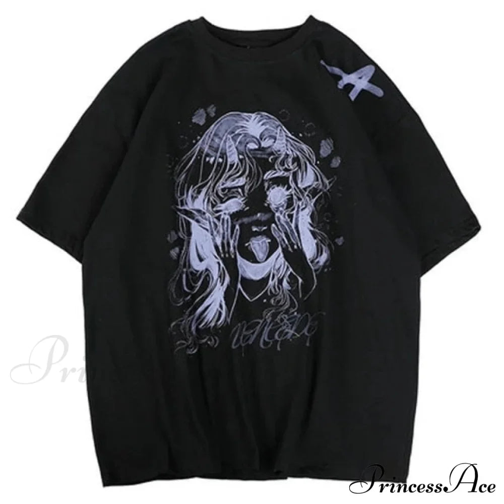 White Cartoon Female Kawaii Tops Tee