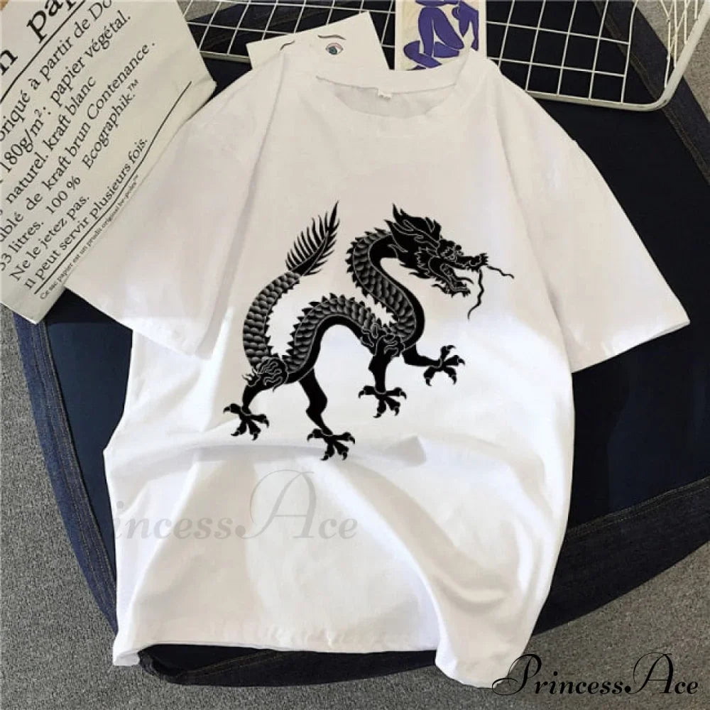 White Print Short O Neck T-shirts
