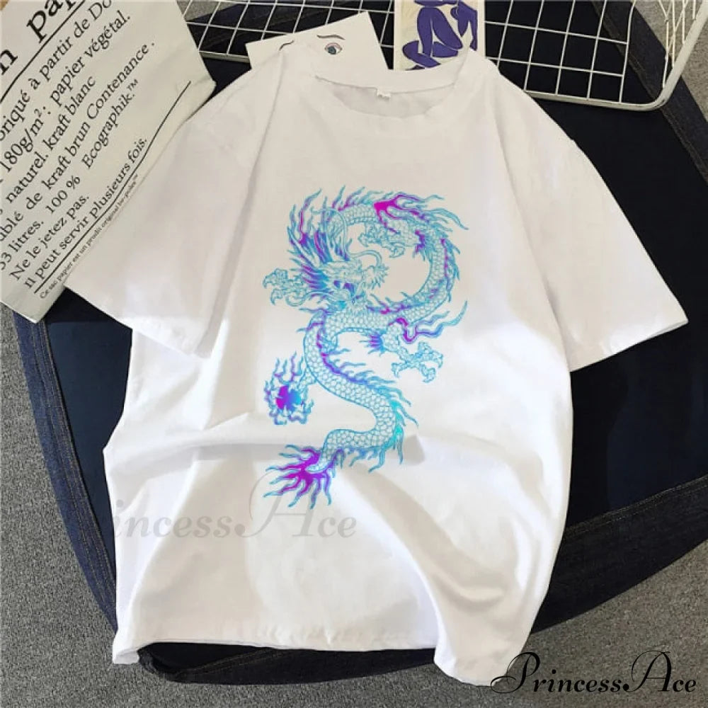 White Print Short O Neck T-shirts