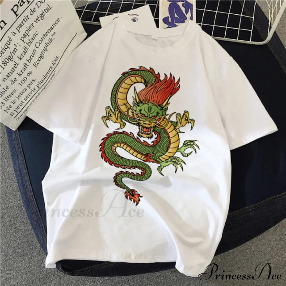 White Print Short O Neck T-shirts
