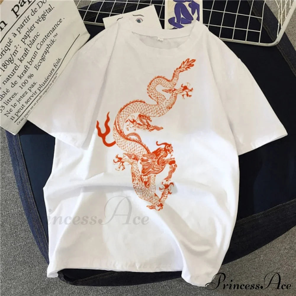 White Print Short O Neck T-shirts