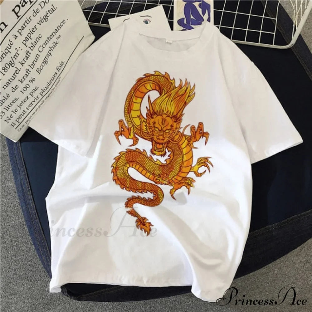 White Print Short O Neck T-shirts