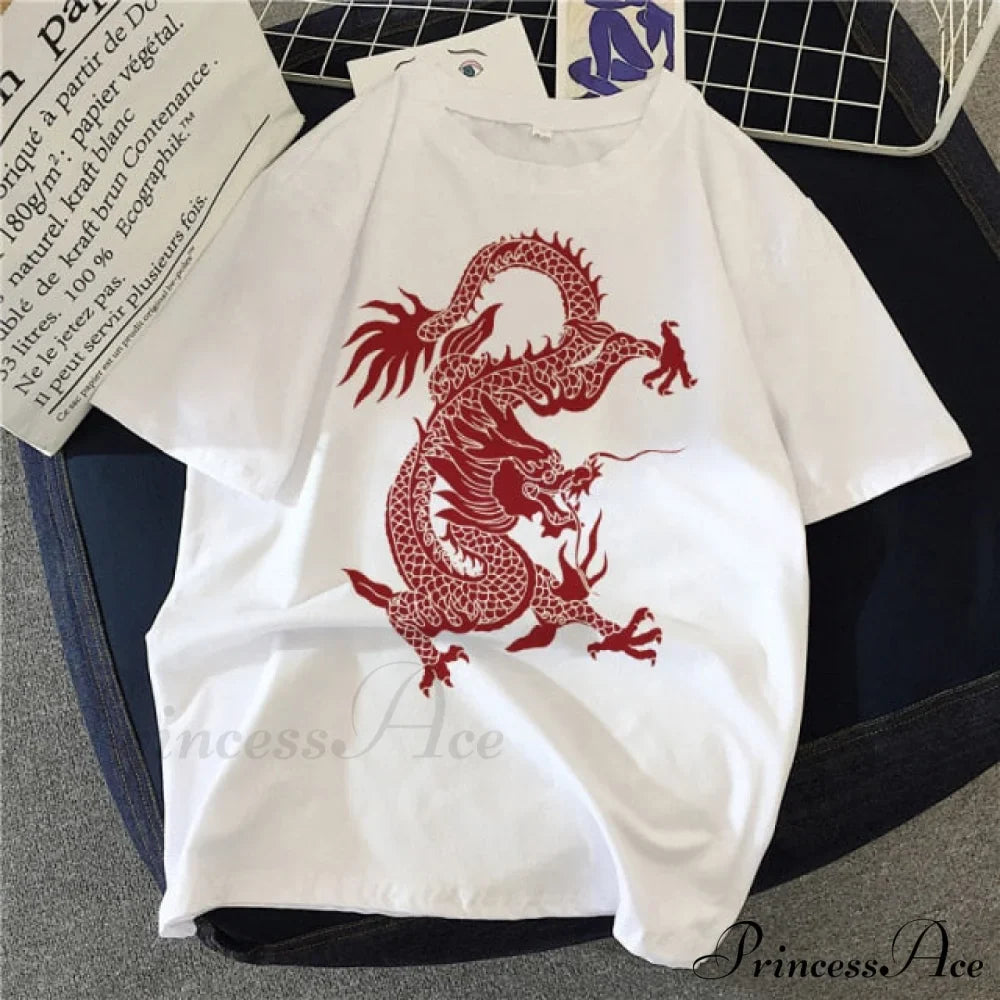 White Print Short O Neck T-shirts