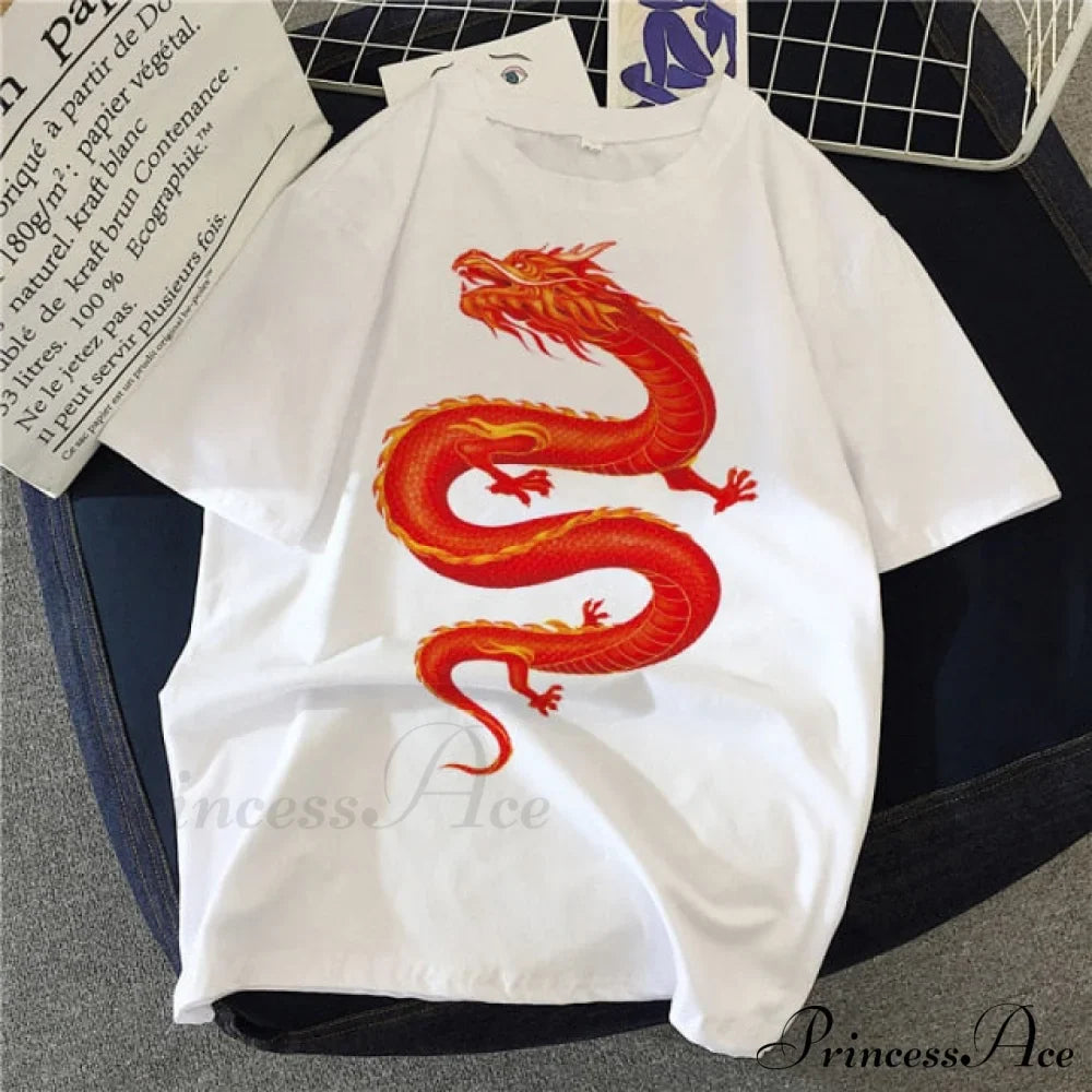 White Print Short O Neck T-shirts