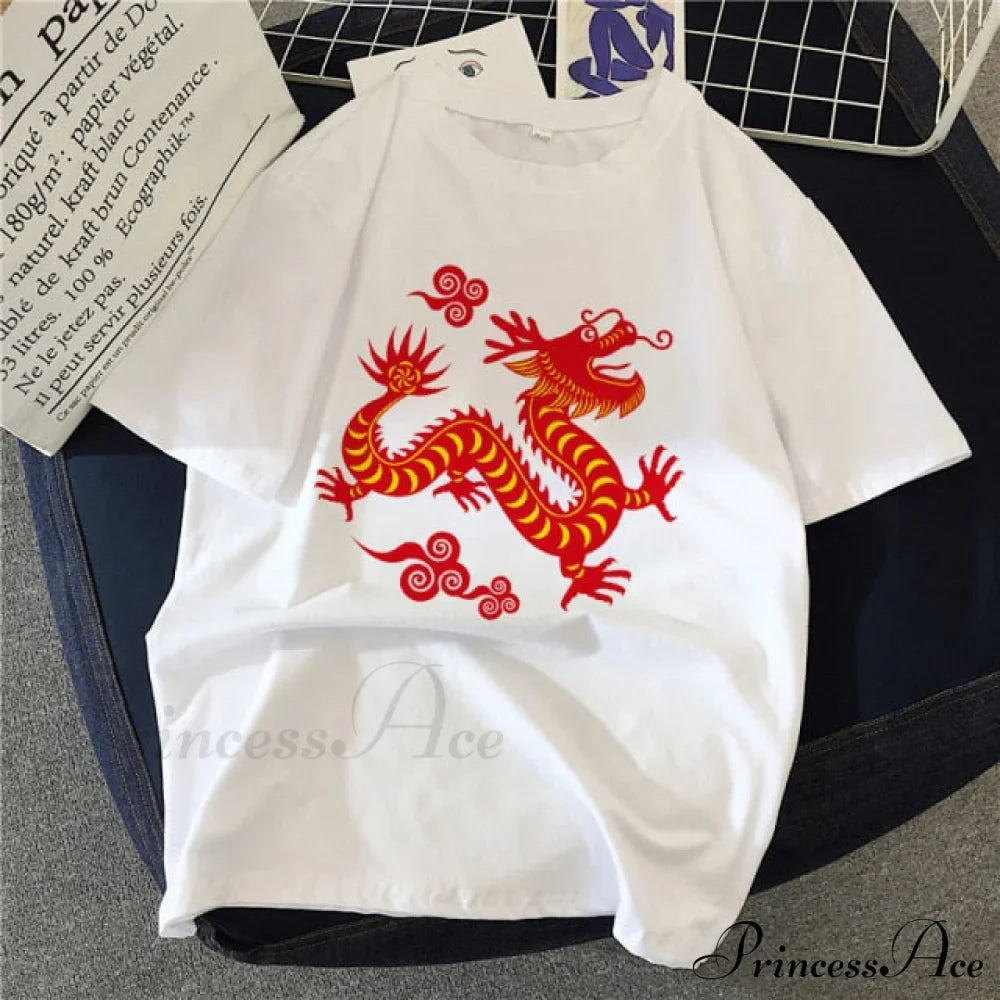 White Print Short O Neck T-shirts