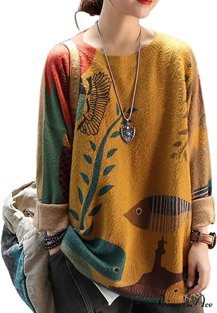 Women Oversized Pullover Casual Loose Long Sleeve Knit Sweater