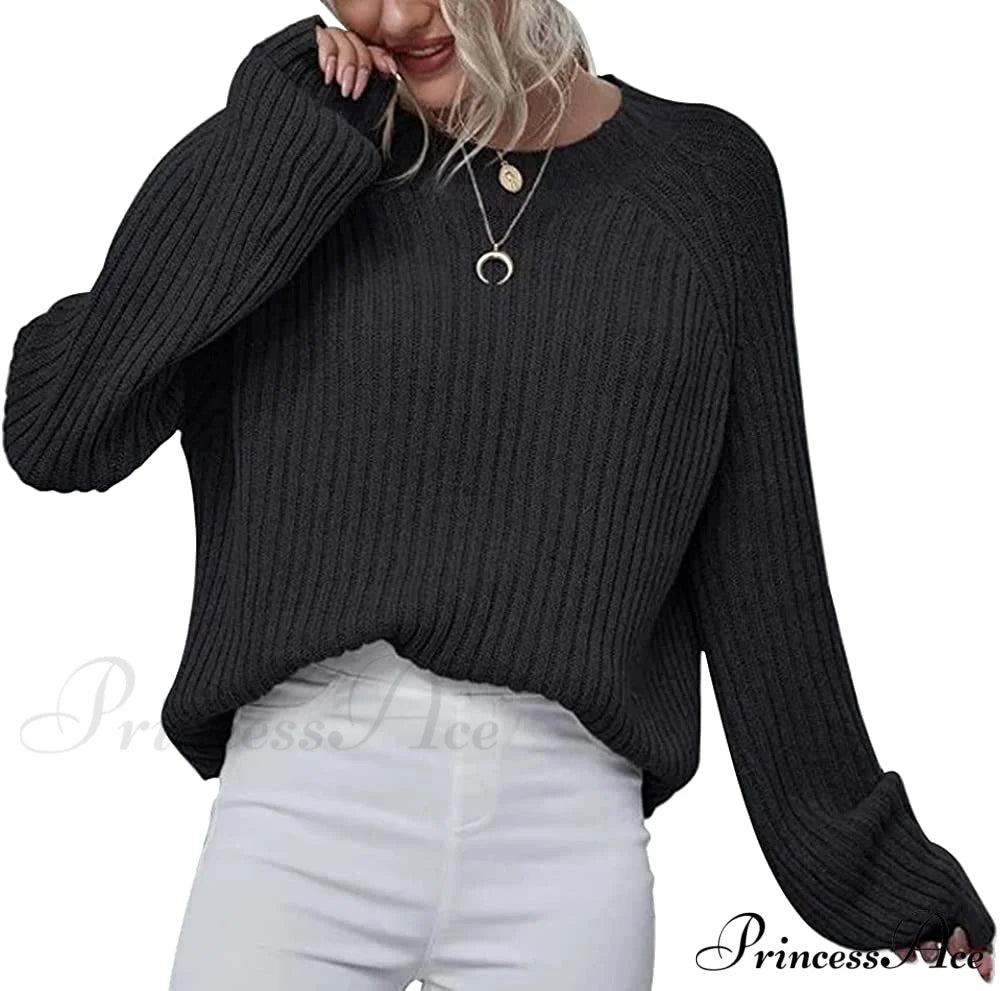 Womens Crew Neck Pullover Oversized Sweater