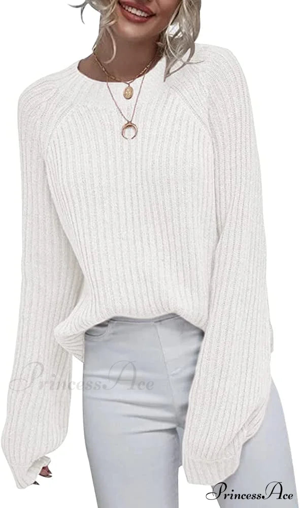 Womens Crew Neck Pullover Oversized Sweater