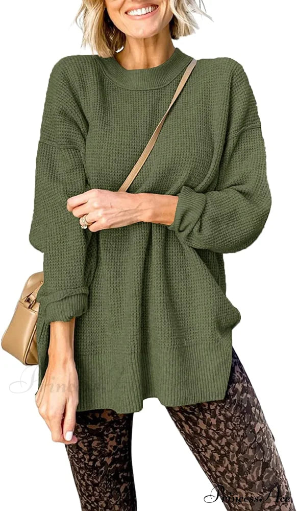 Womens Fall Sweater Crew Neck Long Sleeve Pullover Sweaters