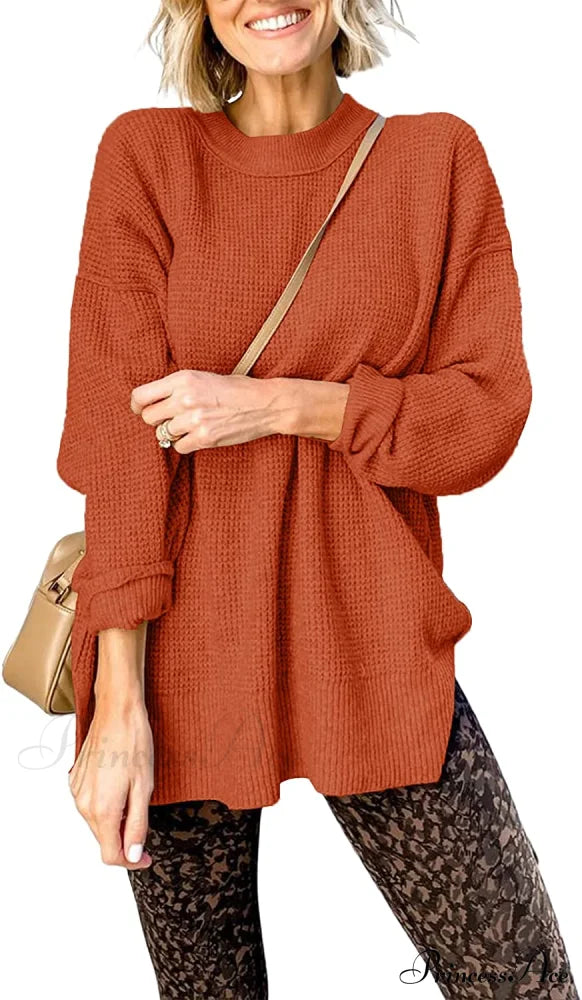 Womens Fall Sweater Crew Neck Long Sleeve Pullover Sweaters