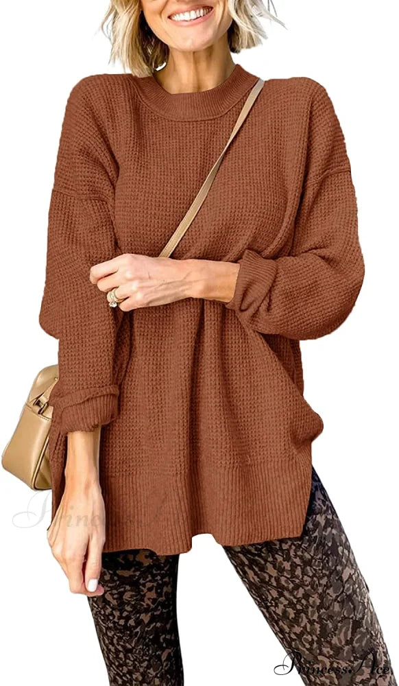 Womens Fall Sweater Crew Neck Long Sleeve Pullover Sweaters