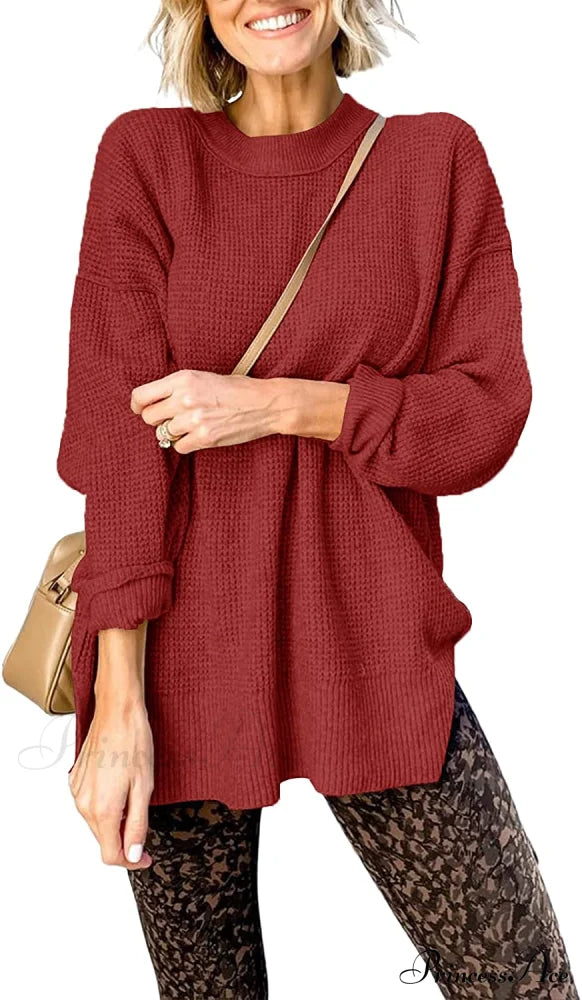 Womens Fall Sweater Crew Neck Long Sleeve Pullover Sweaters