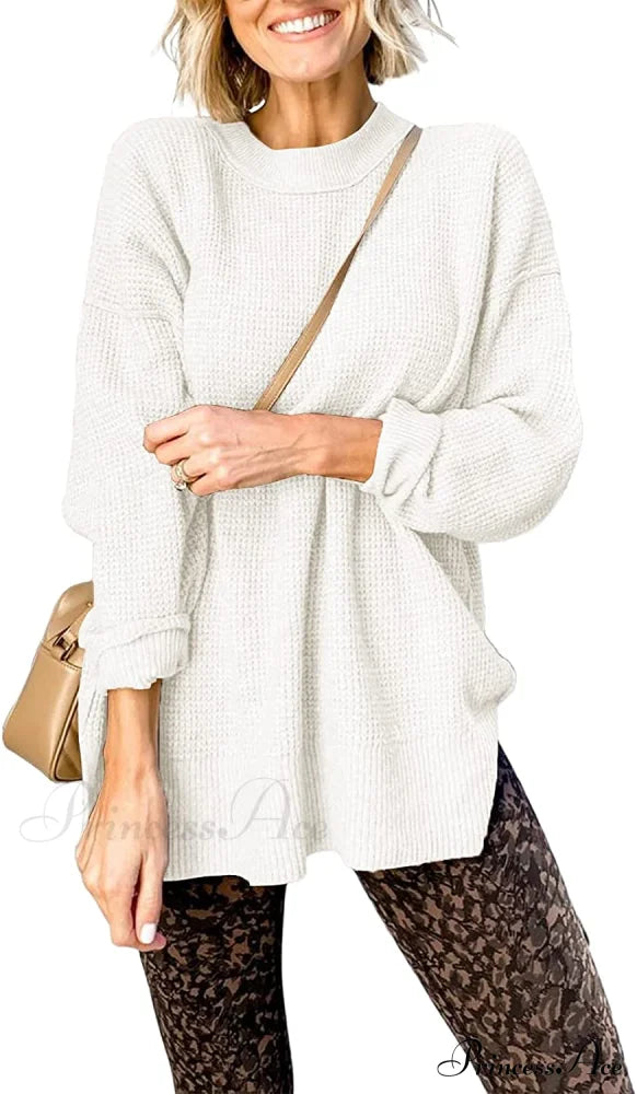 Womens Fall Sweater Crew Neck Long Sleeve Pullover Sweaters
