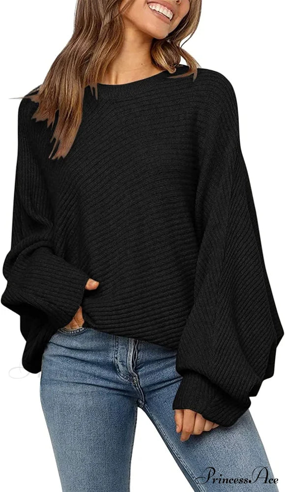 Women's Oversized Long Bat Sleeve Sweater