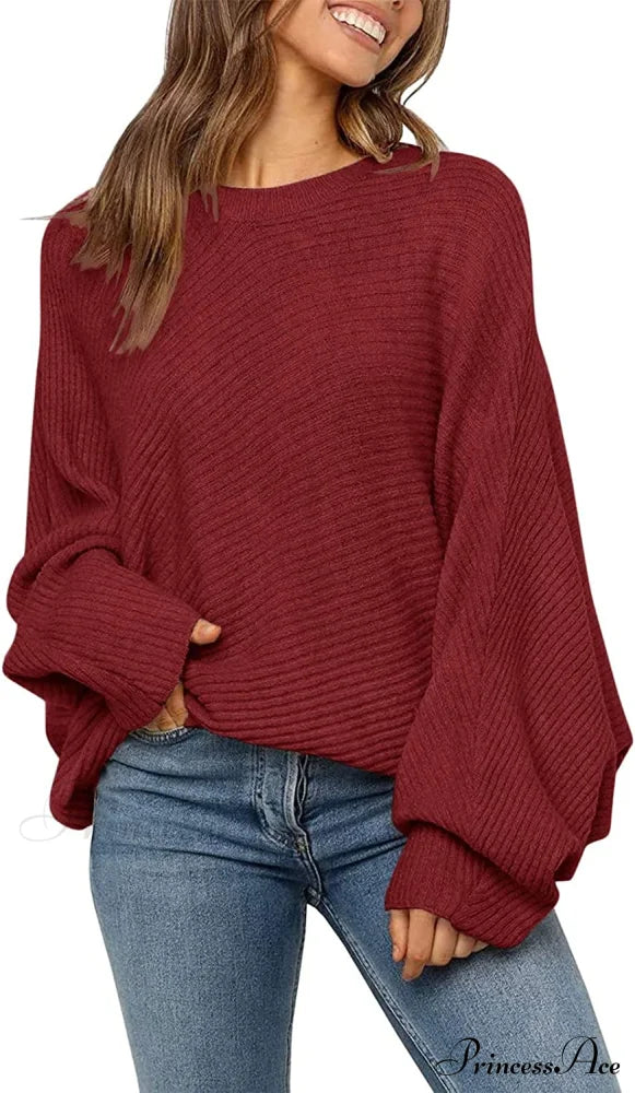 Women's Oversized Long Bat Sleeve Sweater