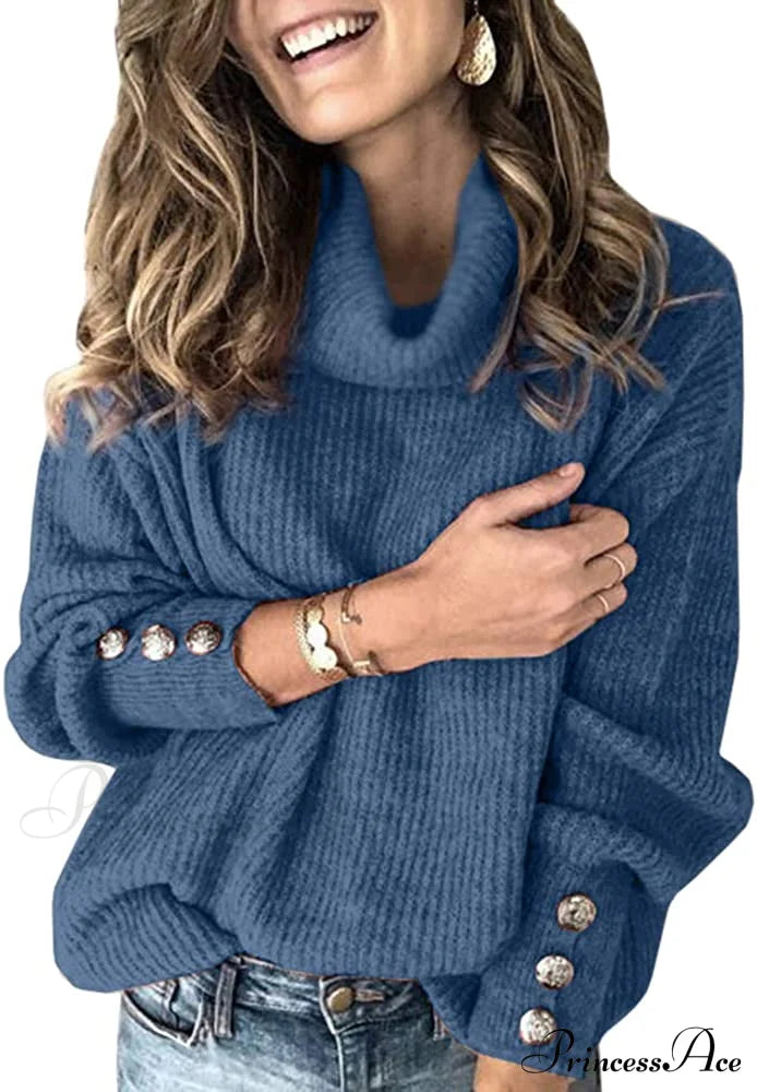 Women's Oversized Turtleneck Chunky Pullover Sweaters