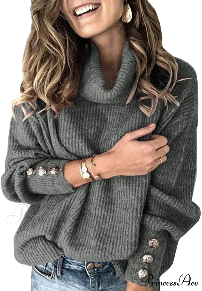 Women's Oversized Turtleneck Chunky Pullover Sweaters