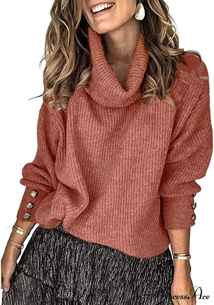 Women's Oversized Turtleneck Chunky Pullover Sweaters